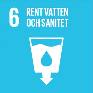 Symbol för mål 6 gällande rent vatten och sanitet i de globala målen satta i Agenda 2030. 