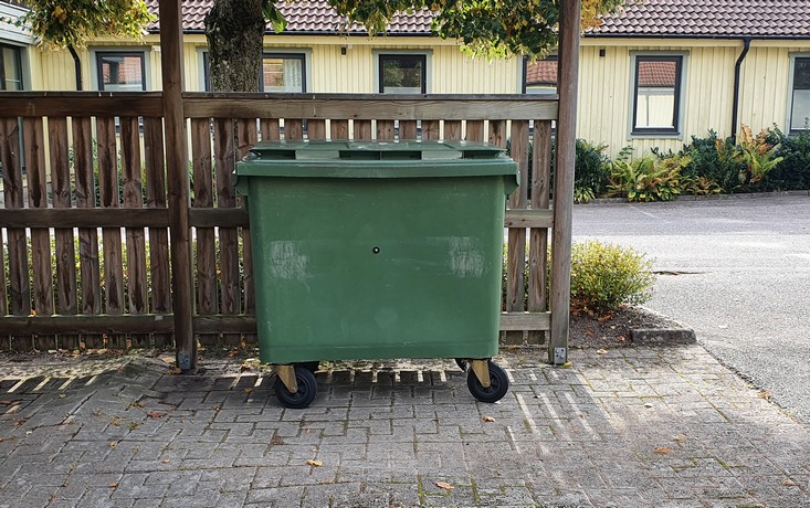 Avfallsstation skylt