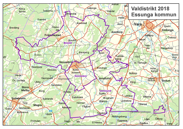 Valdistrikten i Essunga kommun 