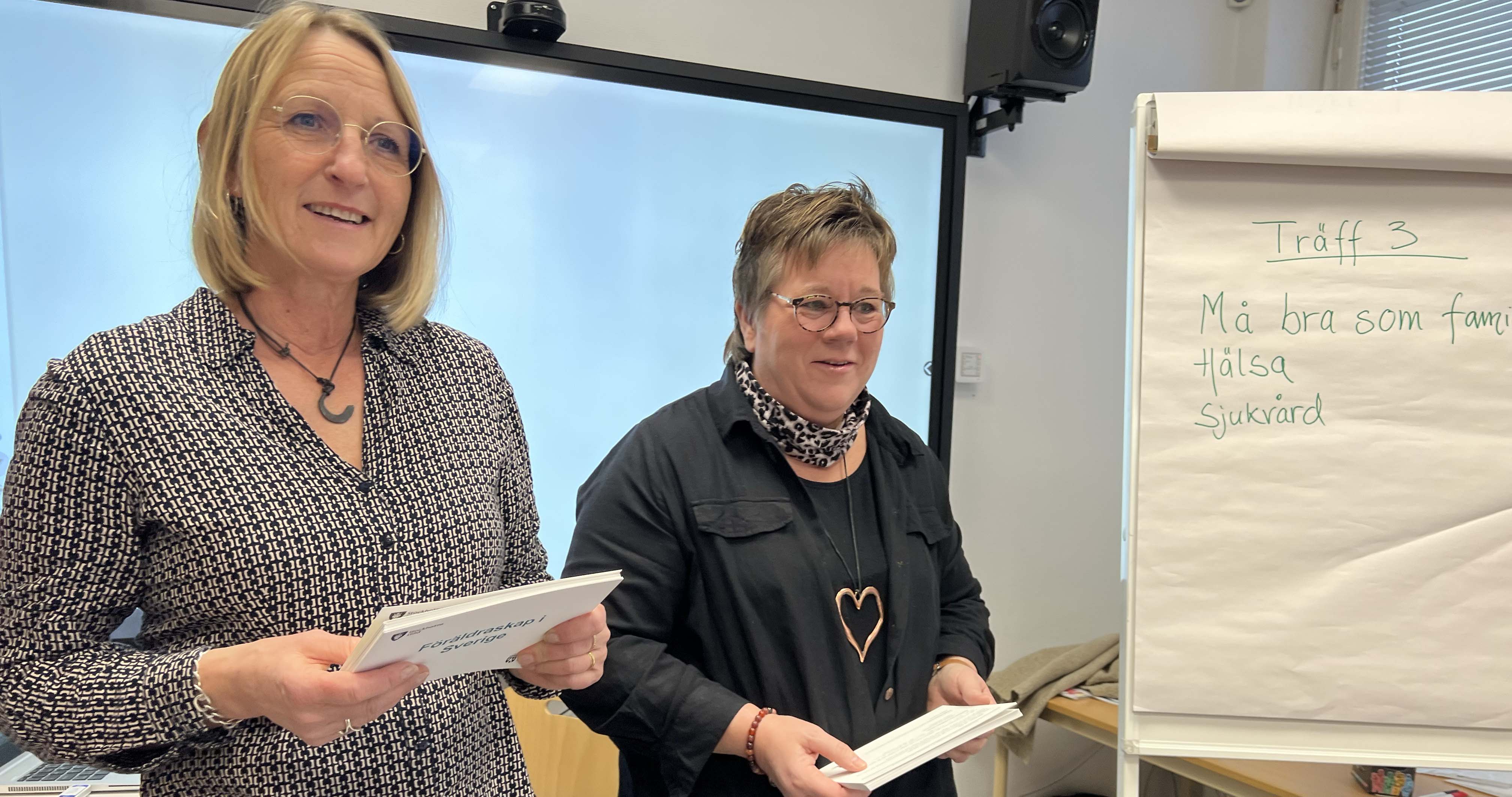 Familjepedagogerna Annette Andreasson och Ingela Hall.